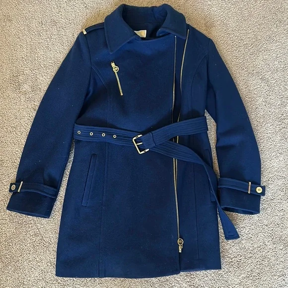 Michael Kors Navy pea coat - Picture 2 of 11